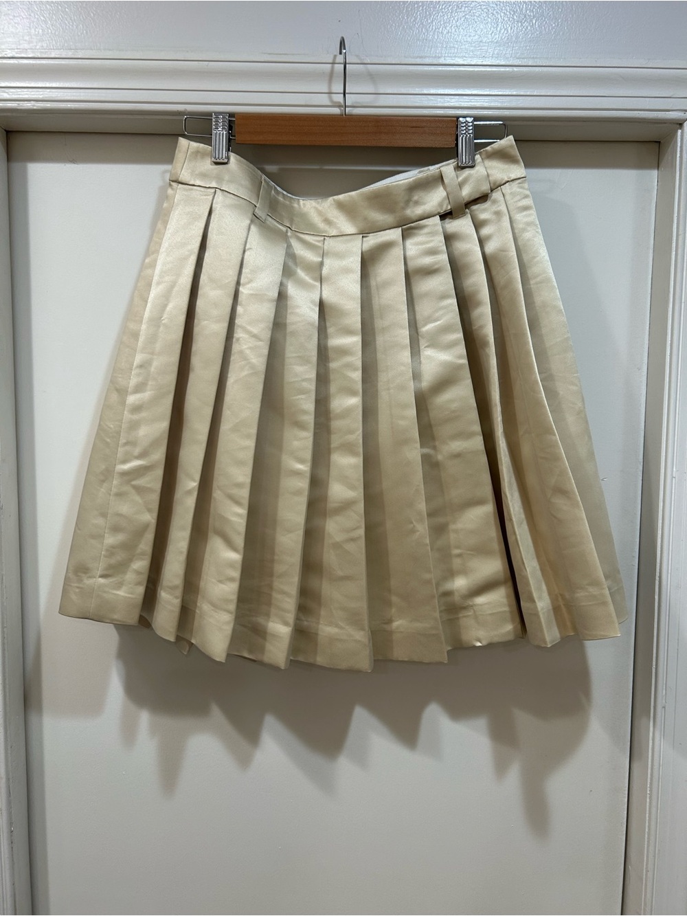 J. Crew Champagne Pleated Mini Skirt